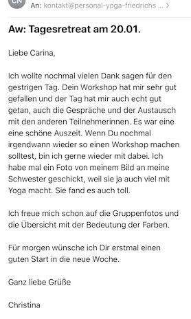 Kundenstimmen Personal Yoga Friedrichshagen